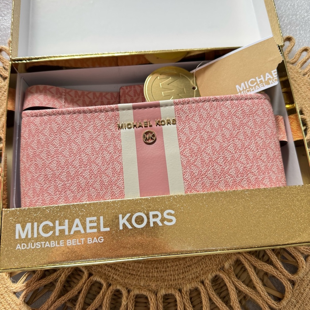 Michael Kors Logo Pink Belt Bag